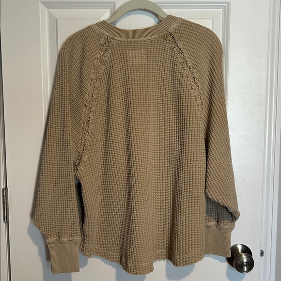 Aerie Feels Seriously Live In Tan Waffle Long Sleeve Women's XXS - Picture 4 of 4